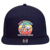 Don't Follow Me I Do Stupid Things Scuba Diver 7 Panel Mesh Trucker Snapback Hat