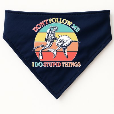 Don't Follow Me I Do Stupid Things Scuba Diver USA-Made Doggie Bandana