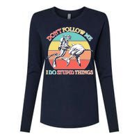 Don't Follow Me I Do Stupid Things Scuba Diver Womens Cotton Relaxed Long Sleeve T-Shirt