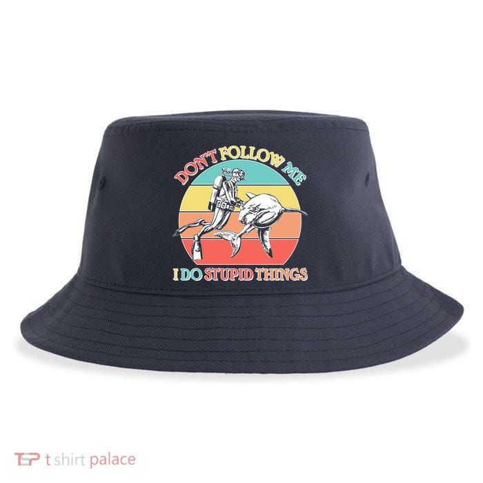 Don't Follow Me I Do Stupid Things Scuba Diver Sustainable Bucket Hat