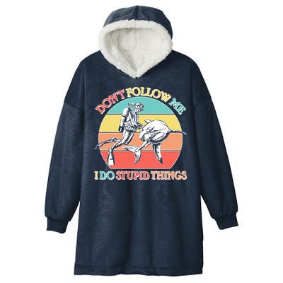 Don't Follow Me I Do Stupid Things Scuba Diver Hooded Wearable Blanket