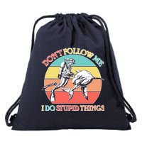 Don't Follow Me I Do Stupid Things Scuba Diver Drawstring Bag