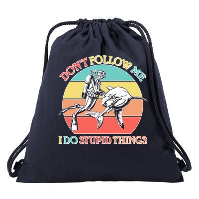 Don't Follow Me I Do Stupid Things Scuba Diver Drawstring Bag