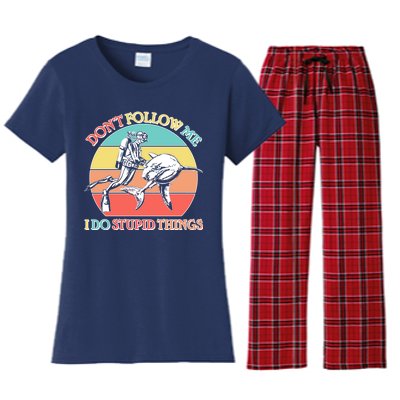 Don't Follow Me I Do Stupid Things Scuba Diver Women's Flannel Pajama Set