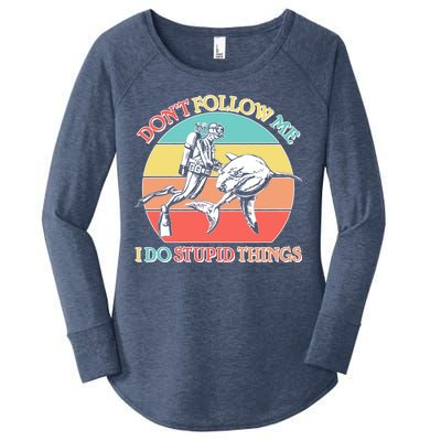 Don't Follow Me I Do Stupid Things Scuba Diver Women's Perfect Tri Tunic Long Sleeve Shirt