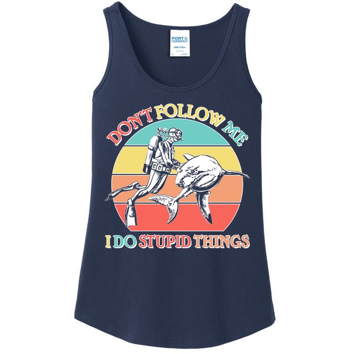 Don't Follow Me I Do Stupid Things Scuba Diver Ladies Essential Tank