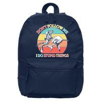 Don't Follow Me I Do Stupid Things Scuba Diver 16 in Basic Backpack