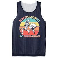 Don't Follow Me I Do Stupid Things Scuba Diver Mesh Reversible Basketball Jersey Tank