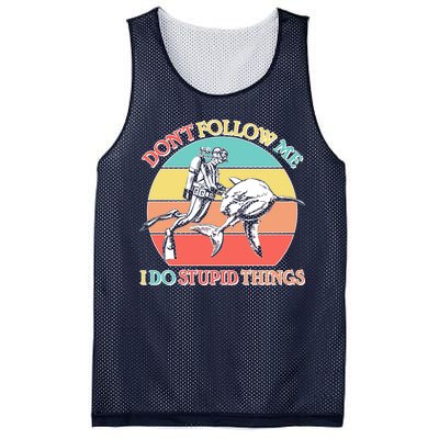 Don't Follow Me I Do Stupid Things Scuba Diver Mesh Reversible Basketball Jersey Tank