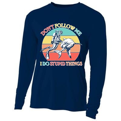 Don't Follow Me I Do Stupid Things Scuba Diver Cooling Performance Long Sleeve Crew