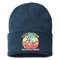 Don't Follow Me I Do Stupid Things Scuba Diver Sustainable Knit Beanie