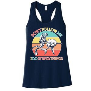 Don't Follow Me I Do Stupid Things Scuba Diver Women's Racerback Tank