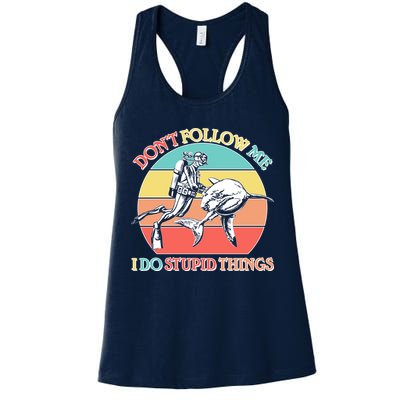 Don't Follow Me I Do Stupid Things Scuba Diver Womens Tank Top