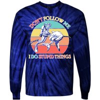 Don't Follow Me I Do Stupid Things Scuba Diver Tie-Dye Long Sleeve Shirt