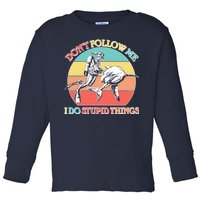 Don't Follow Me I Do Stupid Things Scuba Diver Toddler Long Sleeve Shirt