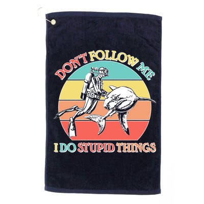 Don't Follow Me I Do Stupid Things Scuba Diver Golf Towel