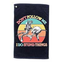 Don't Follow Me I Do Stupid Things Scuba Diver Golf Towel