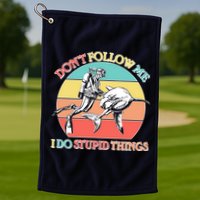 Don't Follow Me I Do Stupid Things Scuba Diver Golf Towel