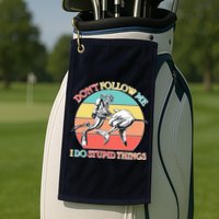 Don't Follow Me I Do Stupid Things Scuba Diver Golf Towel
