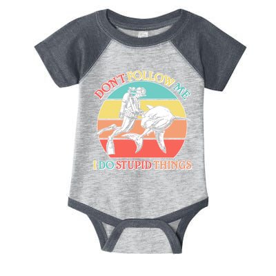 Don't Follow Me I Do Stupid Things Scuba Diver Infant Baby Jersey Bodysuit