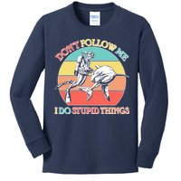 Don't Follow Me I Do Stupid Things Scuba Diver Kids Long Sleeve Shirt