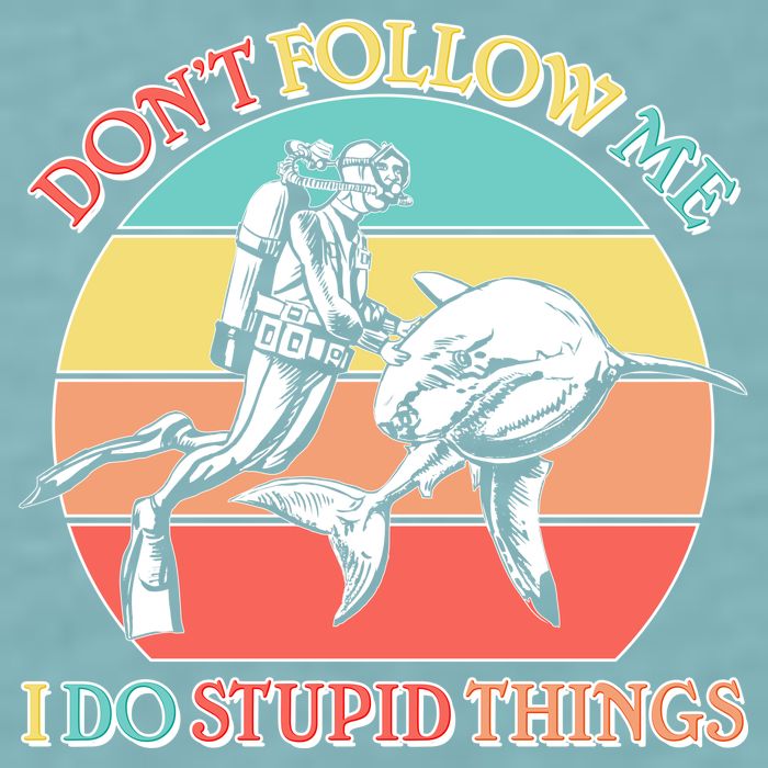 Don't Follow Me I Do Stupid Things Scuba Diver Sueded Cloud Jersey T-Shirt