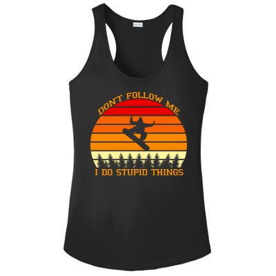 Don't Follow Me I Do Stupid Things Snow Boarding Ladies PosiCharge Competitor Racerback Tank