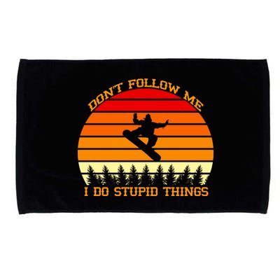 Don't Follow Me I Do Stupid Things Snow Boarding Microfiber Hand Towel