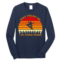 Don't Follow Me I Do Stupid Things Snow Boarding Long Sleeve Shirt
