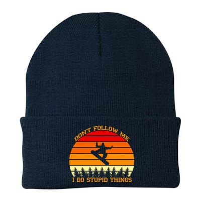 Don't Follow Me I Do Stupid Things Snow Boarding Knit Cap Winter Beanie