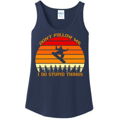 Don't Follow Me I Do Stupid Things Snow Boarding Ladies Essential Tank