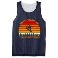 Don't Follow Me I Do Stupid Things Snow Boarding Mesh Reversible Basketball Jersey Tank