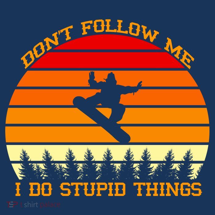 Don't Follow Me I Do Stupid Things Snow Boarding Pom Pom 12in Knit Beanie