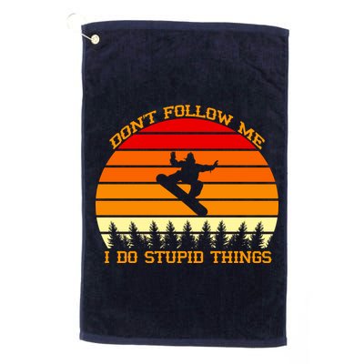 Don't Follow Me I Do Stupid Things Snow Boarding Golf Towel