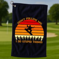 Don't Follow Me I Do Stupid Things Snow Boarding Golf Towel