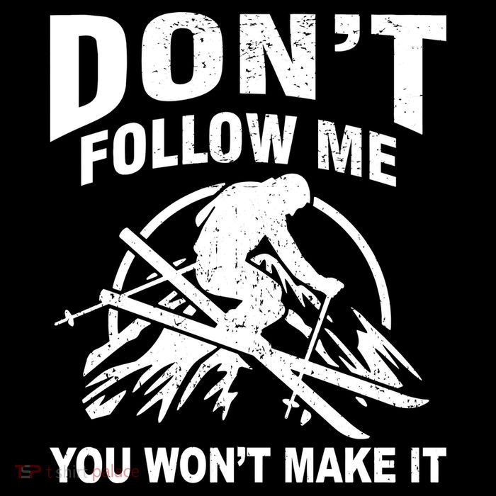 Don't Follow Me You Won't Make It Skiing Cropped Pullover Crew