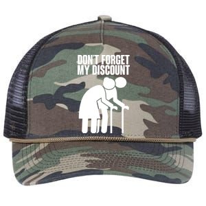 Don't Forget My Senior Citizen Discount Retro Rope Trucker Hat Cap