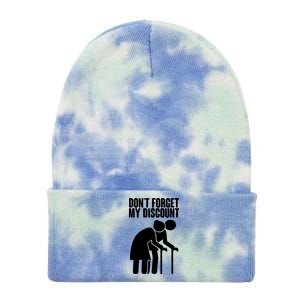 Don't Forget My Senior Citizen Discount Tie Dye 12in Knit Beanie