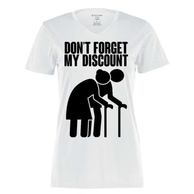 Don't Forget My Senior Citizen Discount Women's Momentum V-Neck T-Shirt