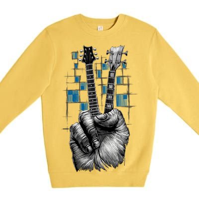 Don't Fret Peace Guitar Music Premium Crewneck Sweatshirt