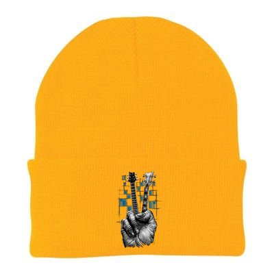 Don't Fret Peace Guitar Music Knit Cap Winter Beanie