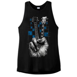 Don't Fret Peace Guitar Music Ladies PosiCharge Tri-Blend Wicking Tank