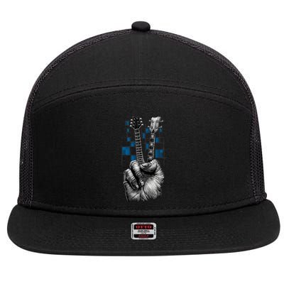 Don't Fret Peace Guitar Music 7 Panel Mesh Trucker Snapback Hat