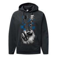 Don't Fret Peace Guitar Music Performance Fleece Hoodie