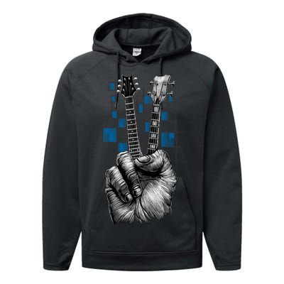 Don't Fret Peace Guitar Music Performance Fleece Hoodie