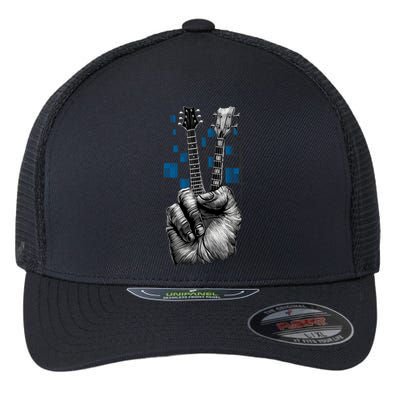 Don't Fret Peace Guitar Music Flexfit Unipanel Trucker Cap