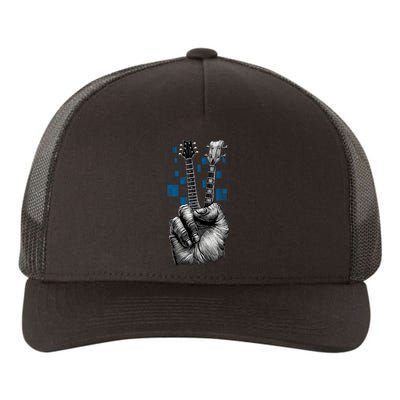 Don't Fret Peace Guitar Music Yupoong Adult 5-Panel Trucker Hat