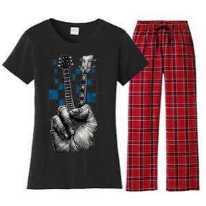 Don't Fret Peace Guitar Music Women's Flannel Pajama Set