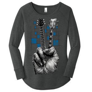 Don't Fret Peace Guitar Music Women's Perfect Tri Tunic Long Sleeve Shirt