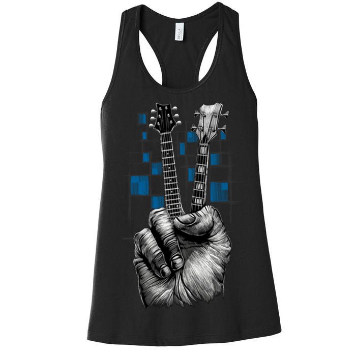 Don't Fret Peace Guitar Music Women's Racerback Tank